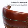 Cow top Leather Wooden Bar Stools, Seat Height 29.5'' Swivel Bar Height Chair with Backs for Home Kitchen Counter, Morden Chair Dining Room, Restauran
