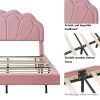 2-Pieces Bedroom Sets Full Size Upholstered LED Platform Bed with Storage Ottoman-Velvet