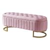 2-Pieces Bedroom Sets Full Size Upholstered LED Platform Bed with Storage Ottoman-Velvet