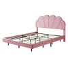 2-Pieces Bedroom Sets,Queen Size Upholstered LED Platform Bed with Storage Ottoman-Velvet