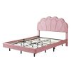 2-Pieces Bedroom Sets Full Size Upholstered LED Platform Bed with Storage Ottoman-Velvet