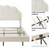 2-Pieces Bedroom Sets,Queen Size Upholstered LED Platform Bed with Storage Ottoman-Velvet