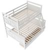 Twin over Full Bunk Bed with Ladder, Two Storage Drawers, Safety Guardrail