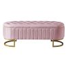 2-Pieces Bedroom Sets,Queen Size Upholstered LED Platform Bed with Storage Ottoman-Velvet