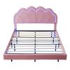 2-Pieces Bedroom Sets,Queen Size Upholstered LED Platform Bed with Storage Ottoman-Velvet