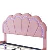 2-Pieces Bedroom Sets Full Size Upholstered LED Platform Bed with Storage Ottoman-Velvet