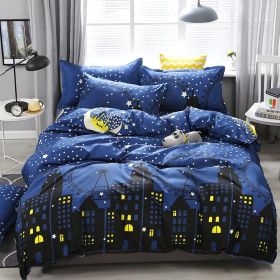 Bedding Four-piece Set Bed Sheet Quilt Cover (Option: Town Story-200x230 4 Set)
