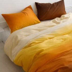 Simple Gradient Color Bed Four Sets Of Cotton Pure Cotton (Option: Setting sun-2m bed sheet 2.2m)